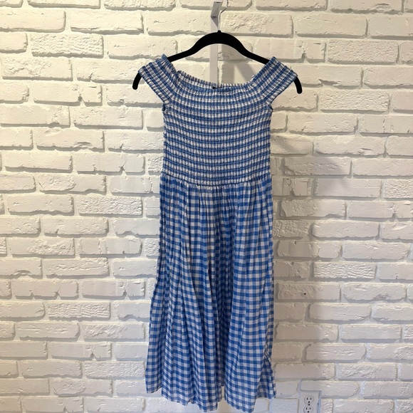 J. Crew Dresses & Skirts - J.Crew Blue Gingham Smocked Midi Dress – XS